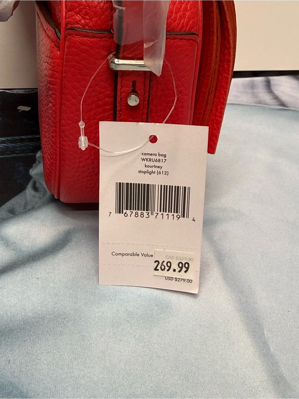 (new+tag) Kate Spade Red/Pink Pebbled Leather Crossbody Bag Adjustable Strap